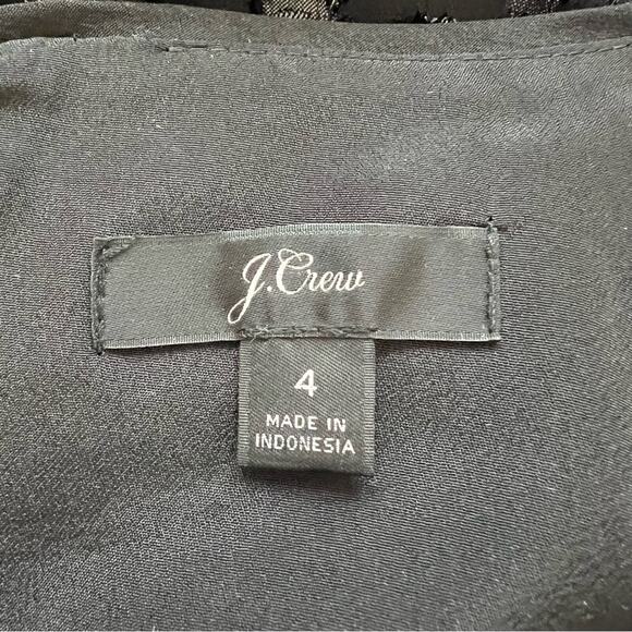 J. Crew Black A-Line Metallic Dot Jacquard Dress Size 4 - Picture 11 of 14